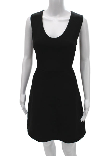 Theory Womens A-Line Fit & Flare Sleeveless Black Dress Zip Size 8