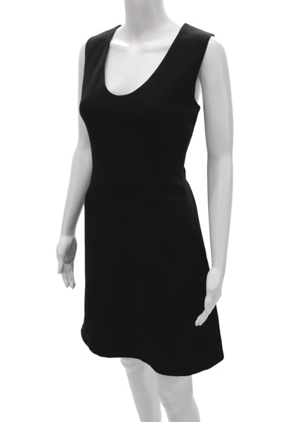 Theory Womens A-Line Fit & Flare Sleeveless Black Dress Zip Size 8