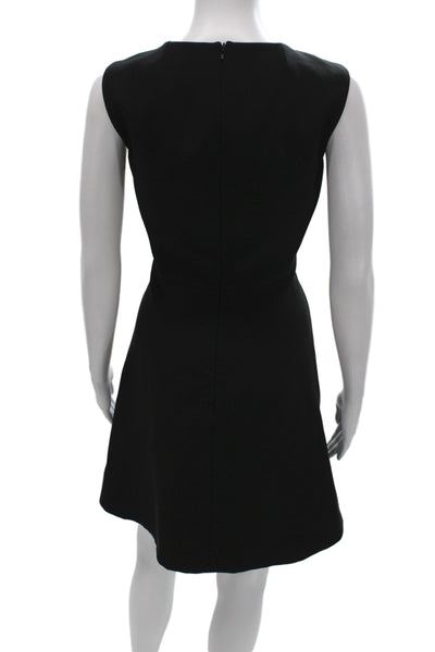 Theory Womens A-Line Fit & Flare Sleeveless Black Dress Zip Size 8