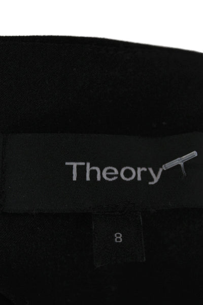 Theory Womens A-Line Fit & Flare Sleeveless Black Dress Zip Size 8
