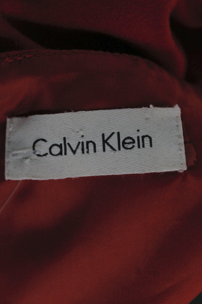 Calvin Klein Womens Red Sheath Dress Short Sleeve Knee Length Size M