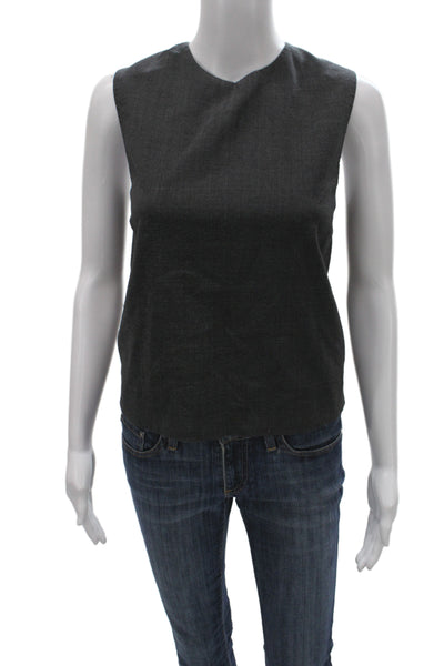 Theory Women Basic Sleeveless Wool Tank Dark Gray Size L
