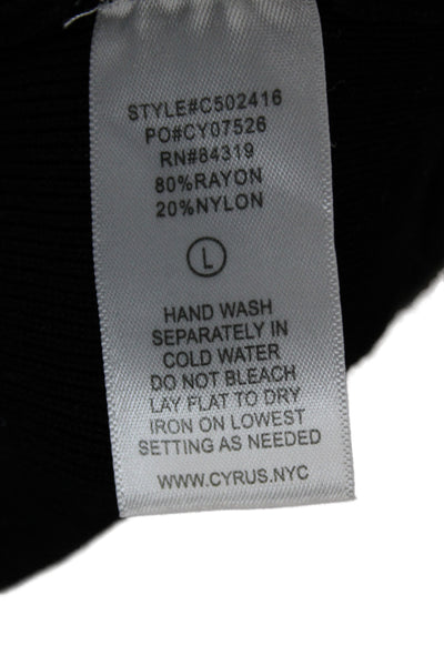 Cyrus Women Black Ringer Tank Rayon Nylon Size L
