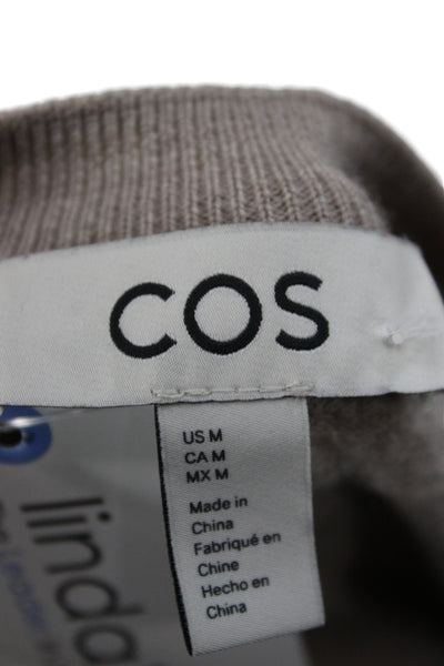 COS Women Light Blue Cotton Wool Pullover Sweater Crew Neck Long Sleeve Size M