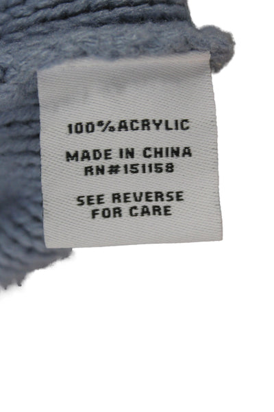 525 Unisex Cardigan Light Blue V-Neck Button Acrylic Long Sleeve Size M