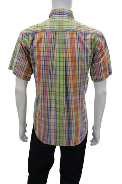 Ralph Lauren Mens Cotton Plaid Short Sleeve Button Down Shirt Multicolor Sz XL