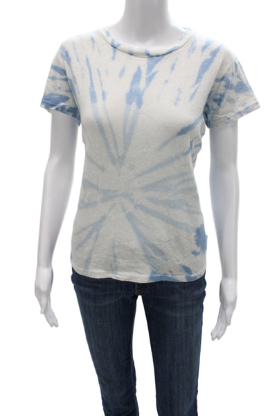 Mother Womens Basic Light Blue Cotton Crew Neck Short Sleeve T-Shirt Size S