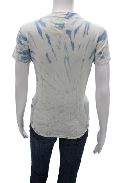 Mother Womens Basic Light Blue Cotton Crew Neck Short Sleeve T-Shirt Size S