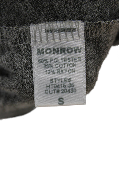 Monrow Women Basic T-Shirt Gray Animal Print Crew Neck Short Sleeve Size S