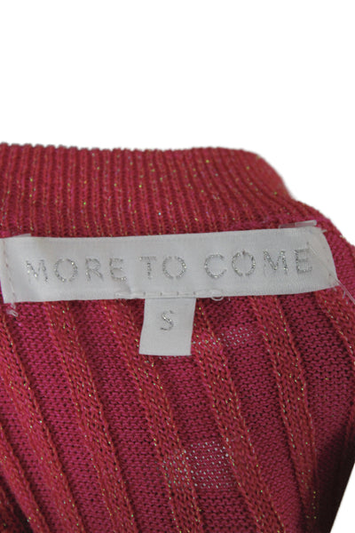 More To Come Womens Pullover Sweater Pink Striped Crew Neck Long Sleeve Size S
