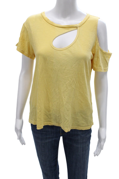LNA Women Yellow Short Sleeve T Shirt Size S