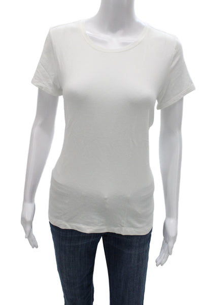 Banana Republic Women Basic White Short Sleeve T-Shirt Size M