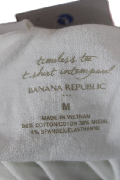 Banana Republic Women Basic White Short Sleeve T-Shirt Size M
