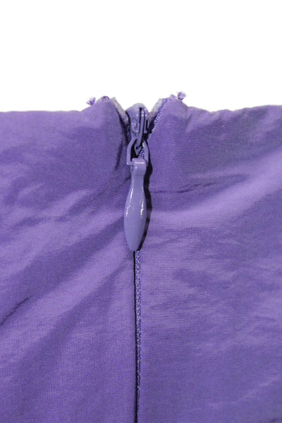 Hyacinth House Womens 80s Purple V-Neck Short Sleeve Short Dress Button Size S