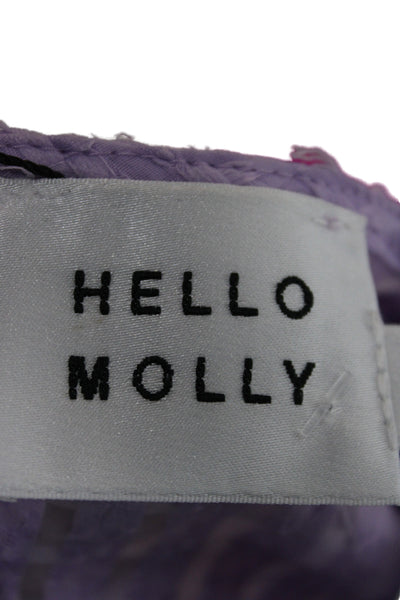 Hello Molly Women Fit & Flare Mini Dress Purple V-Neck Short Sleeve Size L