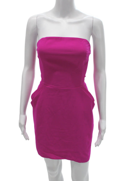 Amanda Uprichard Women Pink Bodycon Mini Dress Hook & Eye Size M