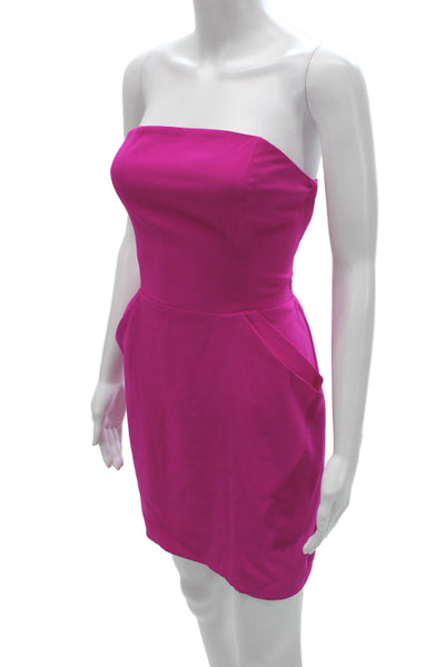 Amanda Uprichard Women Pink Bodycon Mini Dress Hook & Eye Size M