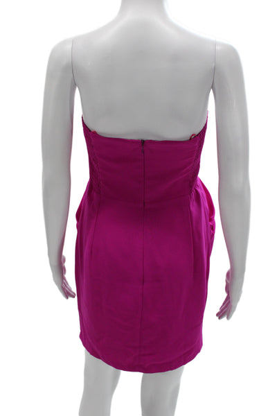 Amanda Uprichard Women Pink Bodycon Mini Dress Hook & Eye Size M