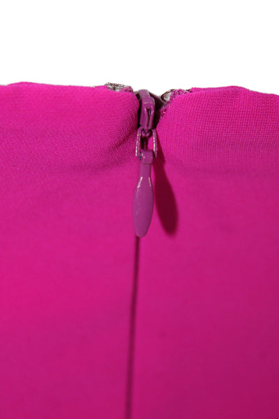 Amanda Uprichard Women Pink Bodycon Mini Dress Hook & Eye Size M