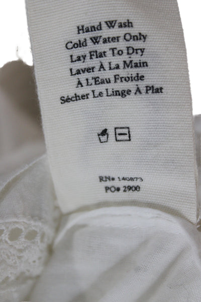 Love Shack Fancy Women Fit & Flare Sundress White Bohemian Short Sleeve Size S