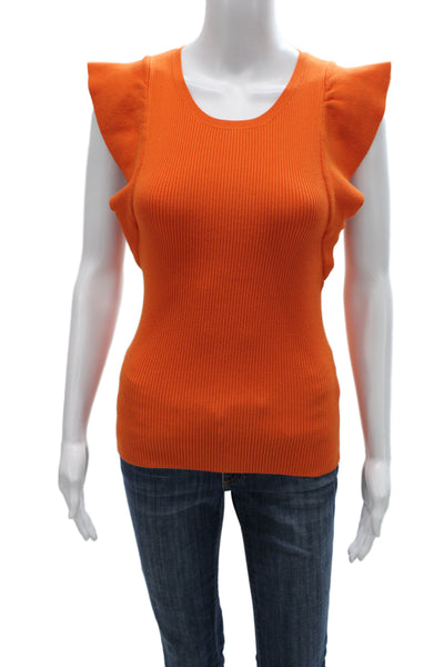 Marie Oliver Womens Orange Sleeveless Rayon Spandex Round Neck Top Size XS