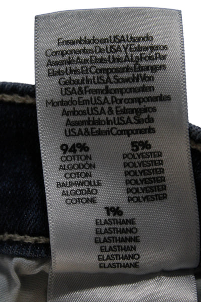 Mother Women Ankle Cropped Jeans Dark Blue High Waist Button Size 26