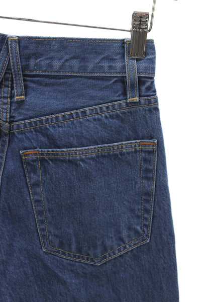 Slvrlake Womens High Waist Straight Cropped Jeans Blue Cotton Size 23