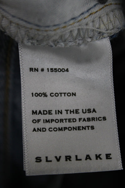 Slvrlake Womens High Waist Straight Cropped Jeans Blue Cotton Size 23