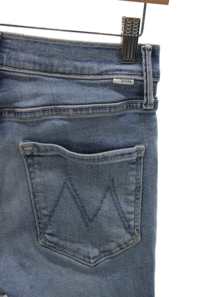 Mother Womens Blue 90s Ankle Cropped Mid Rise Jeans Size 27