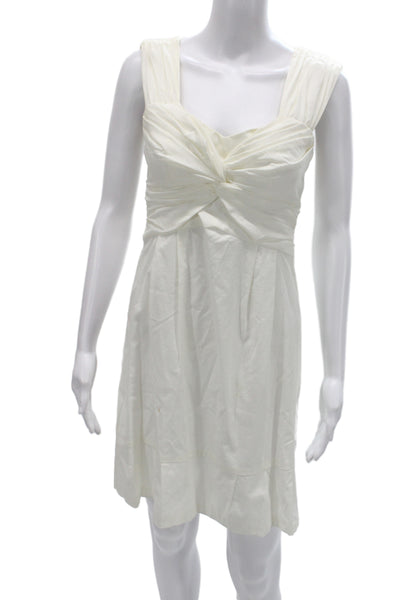 Nanette Lepore Women Tank Dress White Lace Satin Sleeveless Zip Size 2