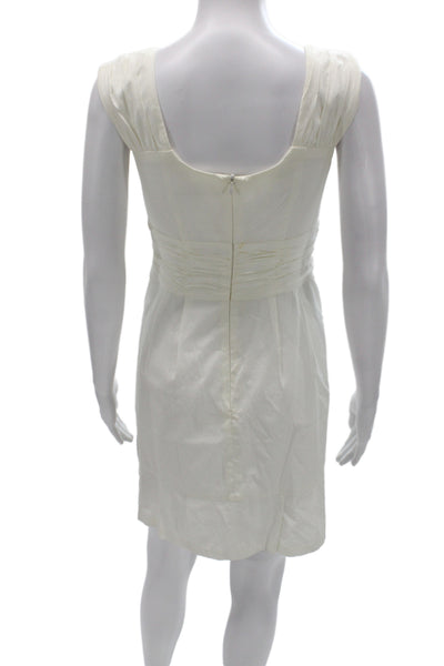 Nanette Lepore Women Tank Dress White Lace Satin Sleeveless Zip Size 2