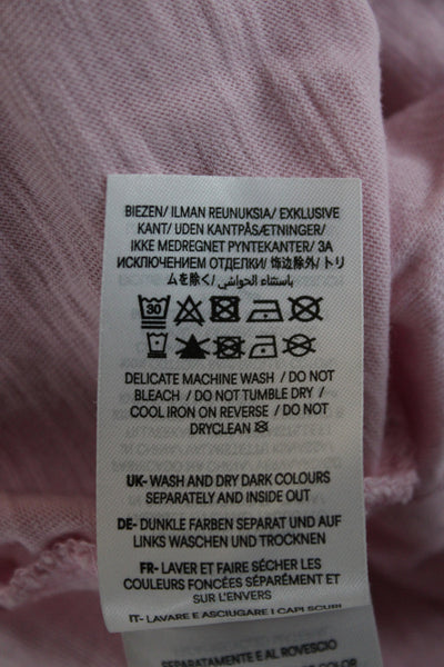 Boden Womens Basic V-Neck Sleeveless Cotton Tank Pink Solid Size 6