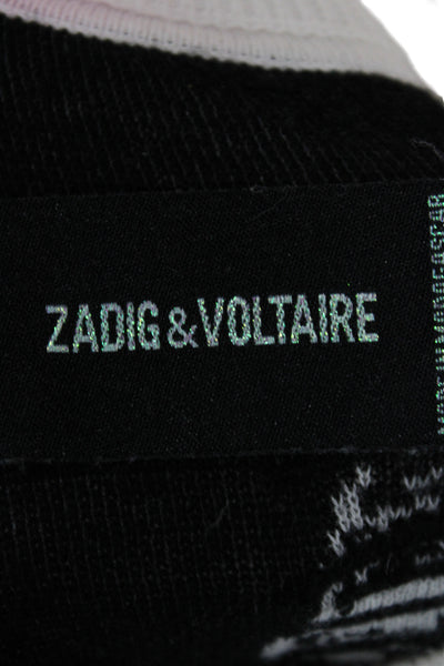 Zadig & Voltaire Unisex Gray Graphic Crew Neck Cotton Pullover Sweater Size XS