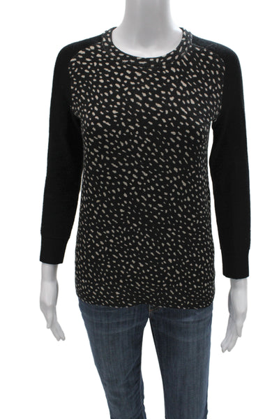 Tory Burch Unisex Pullover Sweater Black Cotton Polyester Crew Neck Size XS