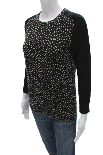 Tory Burch Unisex Pullover Sweater Black Cotton Polyester Crew Neck Size XS