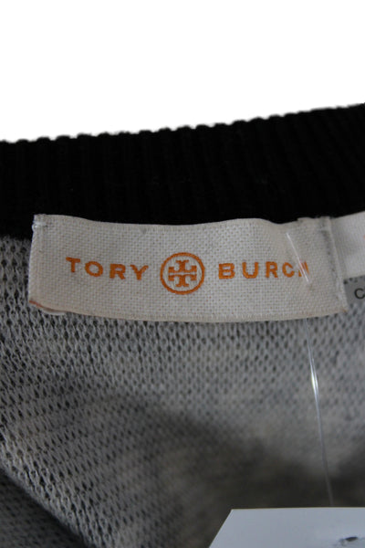 Tory Burch Unisex Pullover Sweater Black Cotton Polyester Crew Neck Size XS