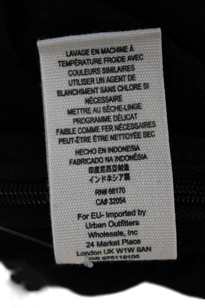 Free People Women Sleeveless Cropped Top Black Zip Rayon Spandex Size M