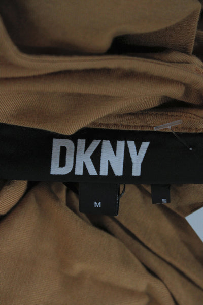 DKNY Women Brown Short Sleeve Blouse Poly Spandex Size M