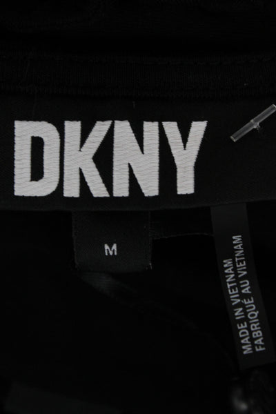 DKNY Women Black Short Sleeve Blouse Size M