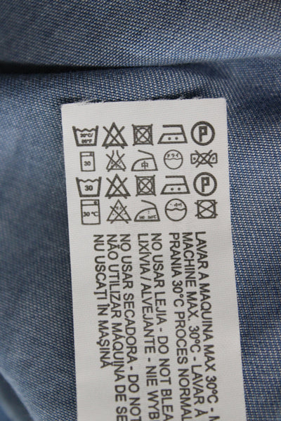 Zara Women Blue Mini Wrap Skirt Solid 100% Lyocell Short Size 8