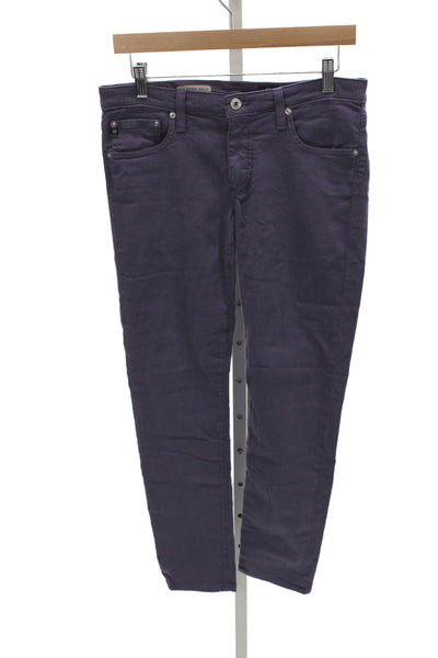 AG Womens Skinny Ankle Jeans Purple High Waist Size 29
