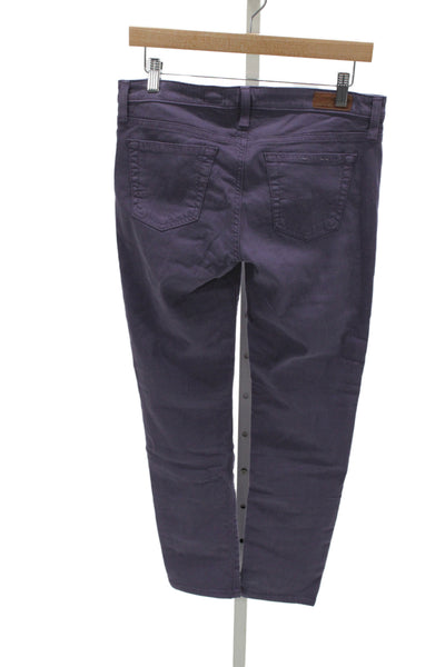 AG Womens Skinny Ankle Jeans Purple High Waist Size 29