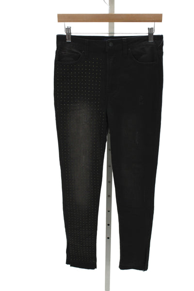 Rachel Rachel Roy Women Ankle Skinny Jeans High Waist Polka Dot Black Size 29