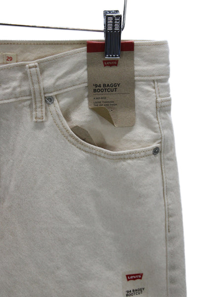 Levis Unisex High Waist Bootcut Jeans Beige 100% Cotton Size 29