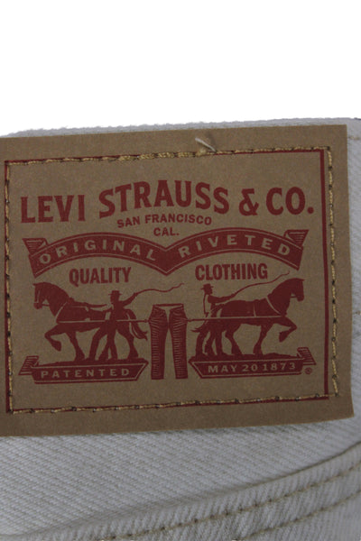 Levis Unisex High Waist Bootcut Jeans Beige 100% Cotton Size 29
