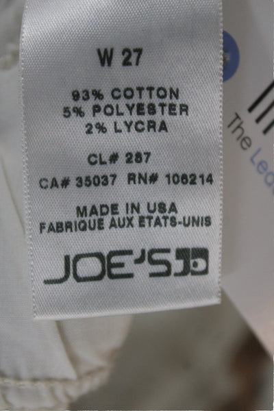 Joes Women Beige Classic Pants Button 93% Cotton Size 27