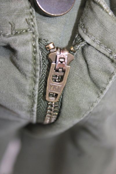 Sanctuary Womens Cropped Cargo Pants Green Button Front Size 30