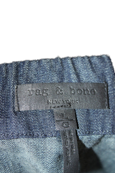 Rag & Bone Womens Dark Blue Cotton Button-Up Long Sleeve Top Size L