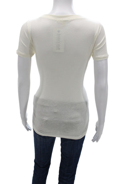 J Crew Women Basic Floral Cotton Short Sleeve T-Shirt Round Neck Size S