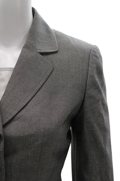 Tahari Levine Women's Collard Button Skirt Suit Set Gray Size 4P